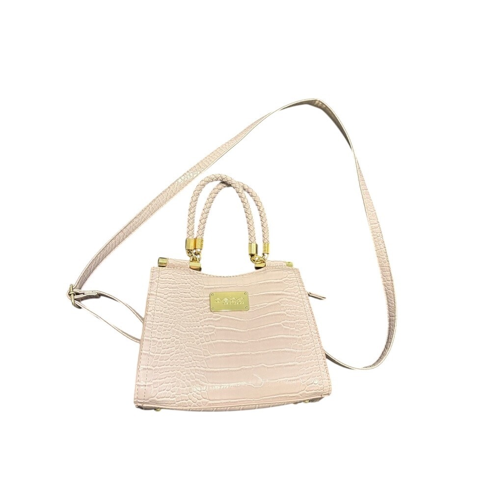 CLEARANCE-Pre-loved bebe Pale Purple Croc-Embossed Top-Handle Satchel/Crossbody